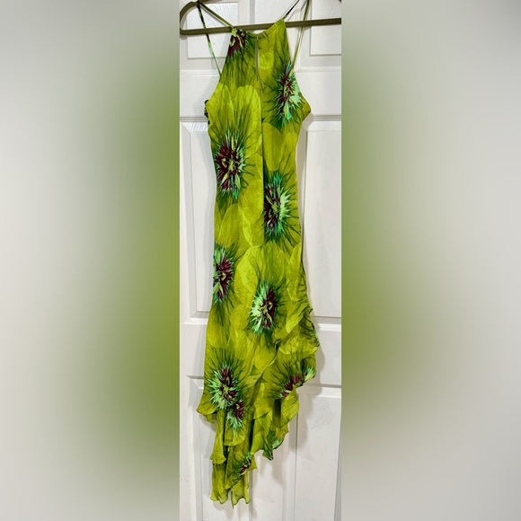 Joseph Ribkoff Green Floral Asymmetrical Dress - Picture 1 of 7